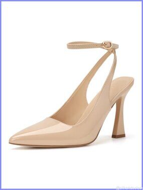 IDIFU Slingback Kitten Heels Closed Pointed Toe Pumps Shoes